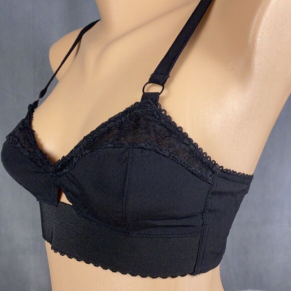 Out from Under Urban Outfitters Size Small Black Unlined Pin Up Bra Wire Free - Picture 3 of 8